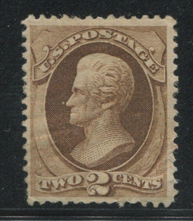 1873 US Stamp #157 2c F/VF Mint Disturbed Gum Hinged Catalogue Value $325