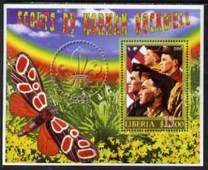 Liberia 2006 Scouts by Norman Rockwell #3 perf m/sheet wi...