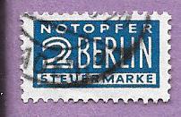 Berlin Notopfer 2 Steuermarke \Blue Flea\ Stamp #4