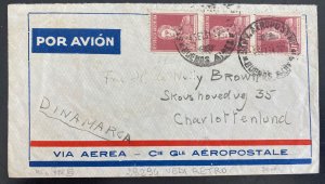 1934 Buenos Aires Argentina Airmail Cover To Charlottenlund Denmark Air France