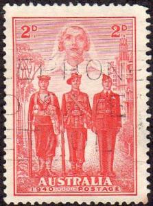 Australia 185 - Used - 2p Nurse / Soldiers /WW2 (1940) (cv $1.90) (2)