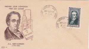 France 1951 FDC Sc #B260 10fr + 3fr J.-L. Gay-Lussac