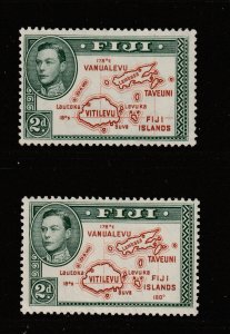 Fiji x 2 mint of the 2 Dies of the KGVI 2d