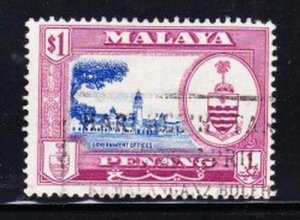 Album Treasures Malaya-Penang Scott # 64  $1 Government Offices VF Used