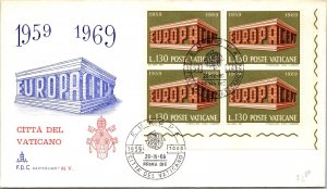 Vatican FDC 1969 - EUROPA CEPT - Capitolium Cachet - F30797