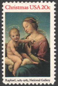 SC#2063 20¢ Christmas: Madonna Single (1983) MNH