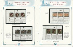 United Nations Stamp Collection, 1991-93 NH Blocks 18 White Ace Pages, JFZ