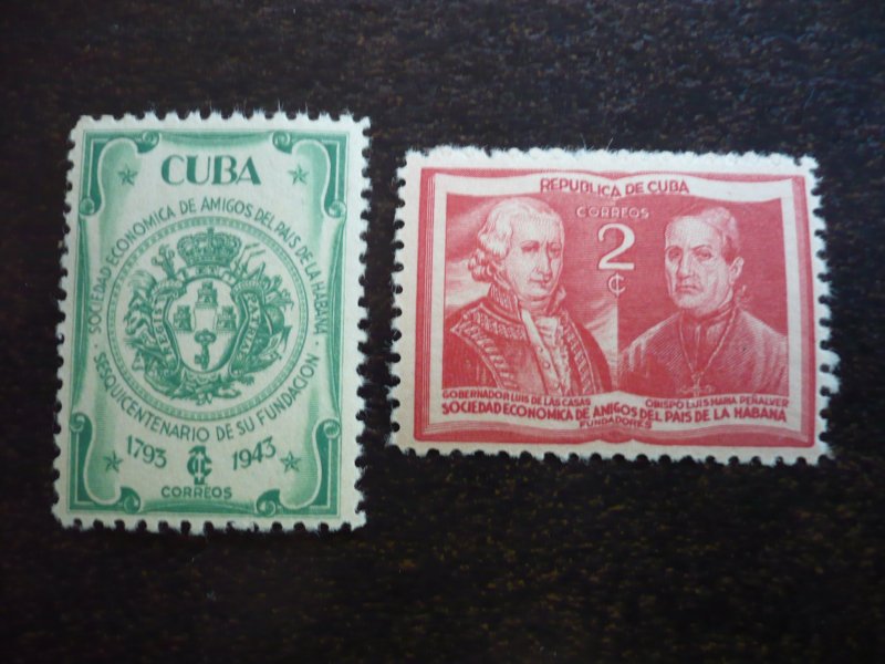 Stamps - Cuba - Scott# 394-395 - Mint Hinged Set of 2 Stamps