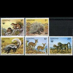 LESOTHO 1977 - Scott# 228-32 WWF-Wildlife Set of 5 NH