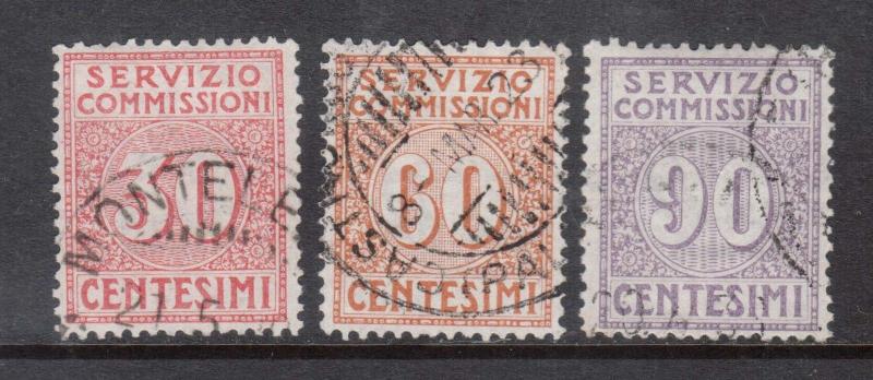 Italy Servizio Commisioni Sasone #1 - #3 Used Scarce Set