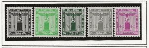 Germany 1938 Party Official wmk Swastika 5 odd vals sg.)648, 51, 52, 55, 58 MNH