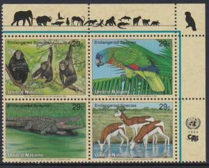 642a United Nations 1994 Endangered Species Inscription Block MNH