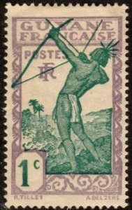 French Guiana 109 - Mint-H - 1c Carib Archer (1929)