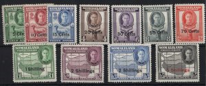 Somaliland 1951 New currency ovpt set of 11 very fine mint sg125-35 cat £55