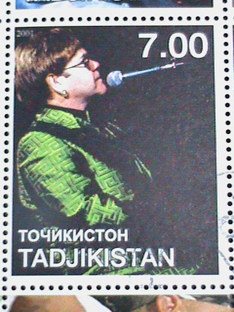 Tajikistan Stamp:2001 Elton John & Eminem CTO full Stamp sheet