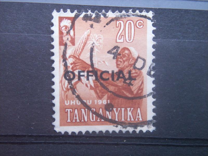 TANGANYIKA, 1961, used 20c, Harvesting corn. Scott 48