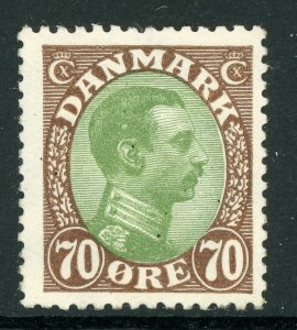 Denmark 1920 King Christian 60 Ore Brown & Green Perf 14x14½ Sc #125 MNH B357