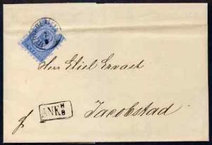 Finland 1875 entire bearing Michel 8C with black boxed AN...