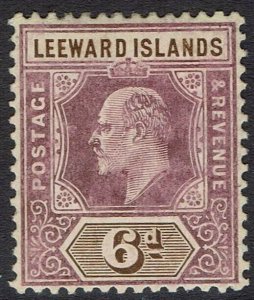 LEEWARD ISLANDS 1905 KEVII 6D WMK MULTI CROWN CA