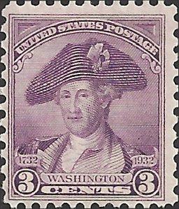 # 708 MNH - SCV-0.80 - Deep Violet - Washington Bicentennial