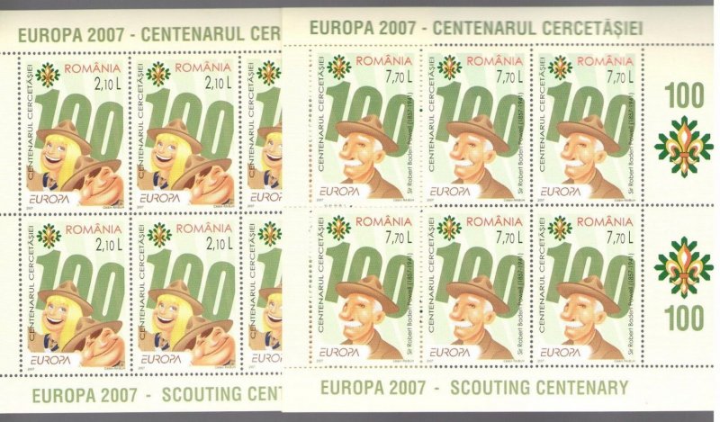 2007 EUROPA CEPT Romania Minisheet Scouts MNH**