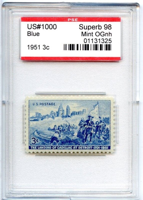 US SCOTT #1000 MINT-SUPERB-OG-NH GRADED 98 PSE ENCAPSULATED SMQ $80 (7/31/24 GP)