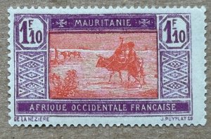 Mauritania 1928 1.10fr Crossing Desert, MNH. Scott 47, CV $17.50