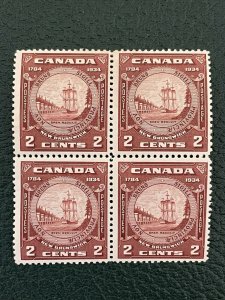 1934 Canada Scott #210 2c New Brunswick Seal Stamp Block Of 4, Mint MLH*