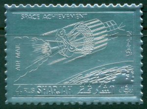 Sharjah 1972 Mi#1055A Space Achievement, Silver Foil embossed MLH