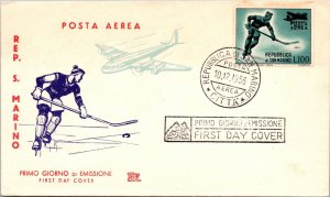 San Marino 1956 FDC - Airmail - CITTA - F67118