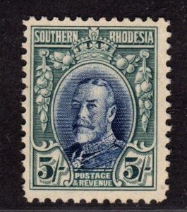 $Southern Rhodesia Sc#30 Mint, no gum, top value stamp, Cv. $50