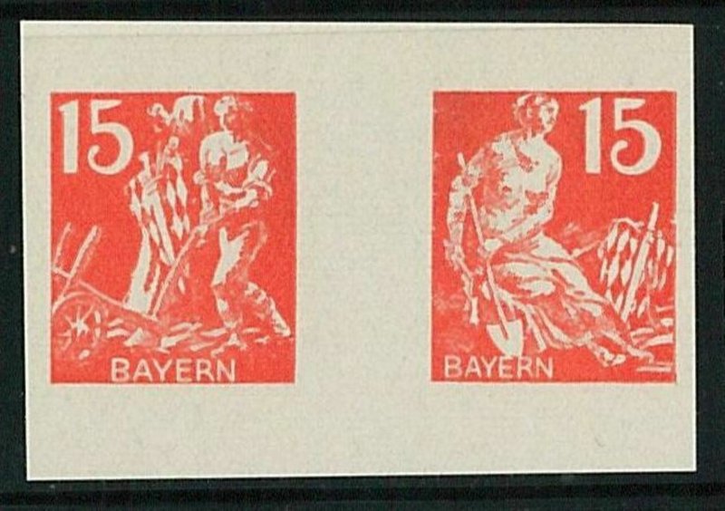 57856 -  GERMANY: BAYERN -  pair of IMPERF  stamps - Gastronomy AGRICOLTURE