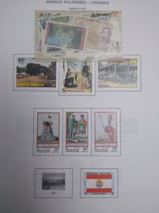 collection on pages French Polynesia 1985-88 PS: CV $135