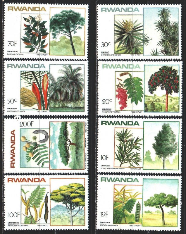 Rwanda. 1984. 2151-58. Trees, flora. MNH.