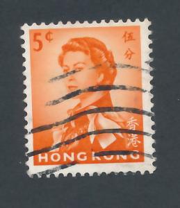 Hong Kong 1962 Scott 203 used - 5c, Queen Elizabeth II 