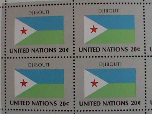 ​UNITED NATION-1981 SC#350-353  U. N. FLAGS SERIES MNH FULL SHEET- VERY FINE