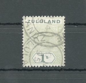 1888-93 Zululand - South Africa - Stanley Gibbons #10 - 1 shilling dull green -