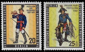 Germany-Berlin 1956-57 Sc 9NB13, 9N160 MNH vf Stamp Day