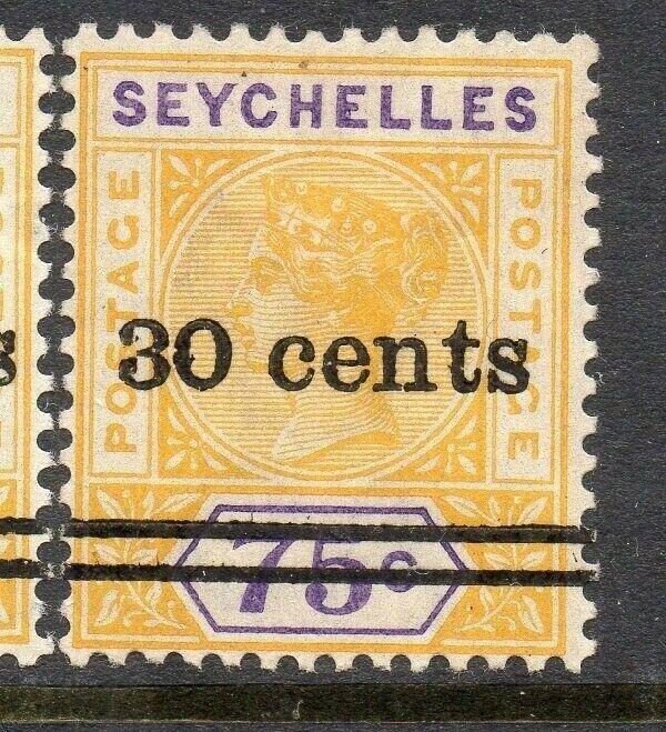 Seychelles 1901 Early Issue Fine Mint Hinged 30c. Surcharged 309001