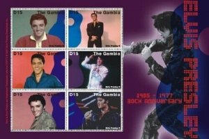 Gambia 2007 - Elvis Presley - Sheet of 6 stamps - Scott #3130 - MNH