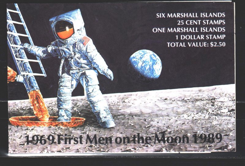 Marshall islands. 1989. book 237-43. Moon landing space. MNH.