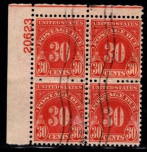 #J85  30c Postage Due Plate Block - Used