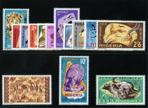 Nigeria 1965 QEII Birds & Animals set complete superb MNH. SG 172-185. Sc 184-97