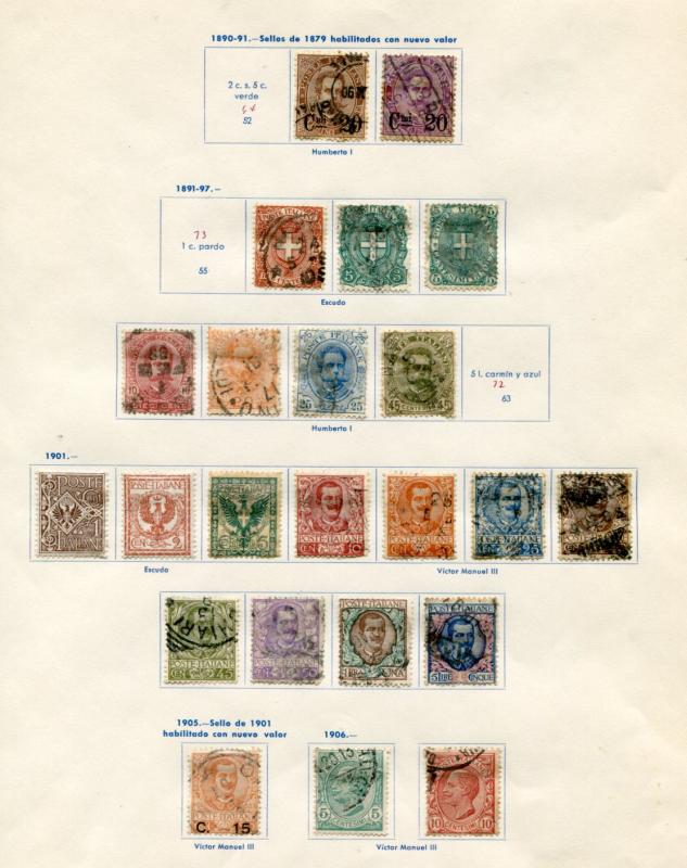 Italy  Used 2 page  collection of early stamps HICV