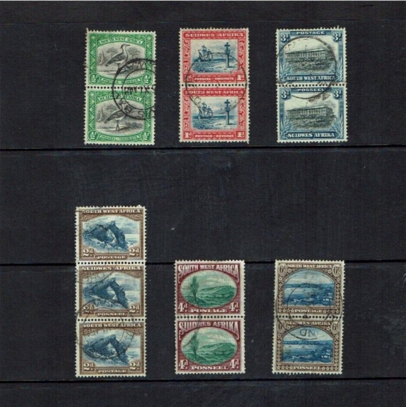 South West Africa: 1931, definitive series, selection bilingual pairs, Good Used