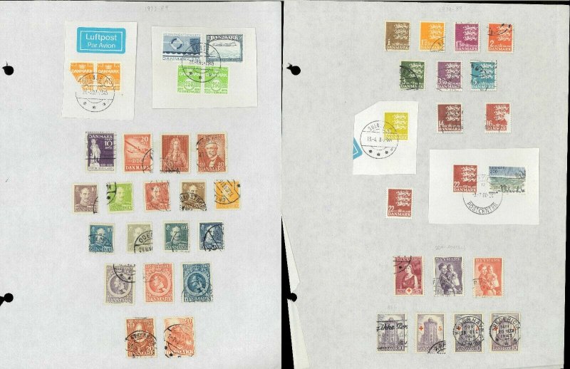 Denmark 1854-1987 M & U )mostly) Hinged on Blank Pages