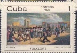 CUBA Sc# 1564 FOLKLORE   Black Magic Feast 1c    1970 uncancelled USED