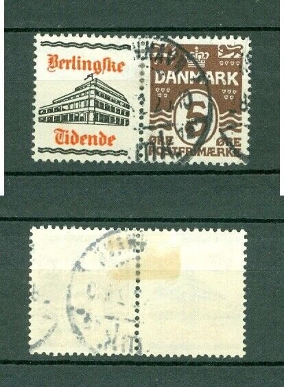 Denmark. Stamp 1931. 5 Ore Brown + Advertising Berlingske Tidende. Newspaper.
