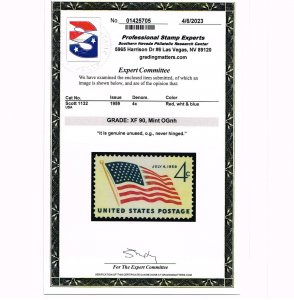 EXCEPTIONAL GENUINE SCOTT #1132 MINT PRISTINE OG NH PSE CERT GRADED XF-90