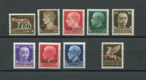 ITALY 1941 WW2 OCCUPATION IONIAN ISLANDS GENERAL SET N18-N25 + NC12 PERFECT MNH